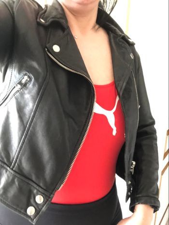Veste en cuir souple Bershka taille L