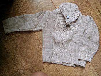 Pull col châle beige - 2 ans