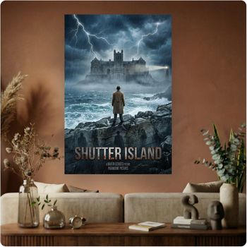Affiche film culte “Shutter Island” poster cinéma thriller psychologique A3 Sans cadre