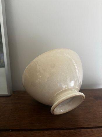 Très grand bol ancien Digoin couleur crème 