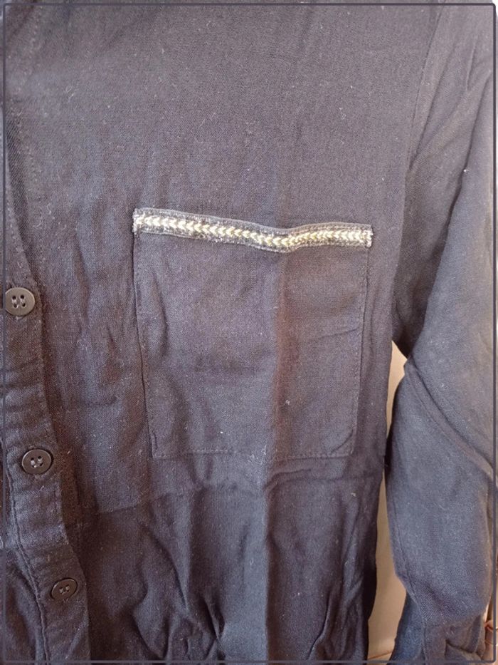 Chemise noire manches longues bon état taille 34 Etam - photo numéro 4