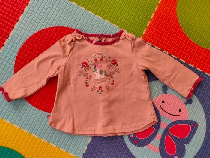 Tee-shirt rose sergent major 6 mois