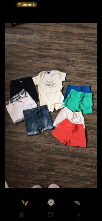 Lot  7 shorts et 1 barboteuse garçon