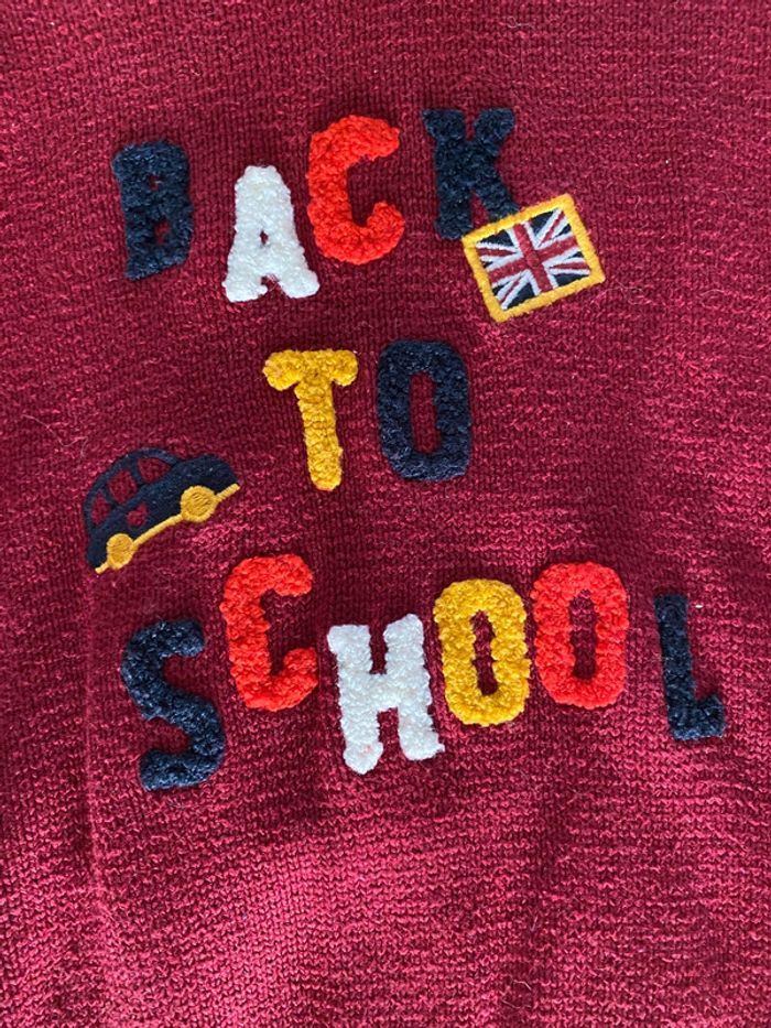 Pull col châle bordeaux back to school garçon 6 ans sergent major - photo numéro 3