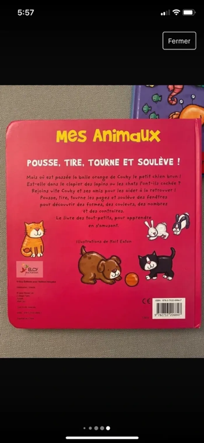 Livre pédagogique poisson animaux forme contraire nombre couleur tactile 2 ans anniversaire noel - photo numéro 6