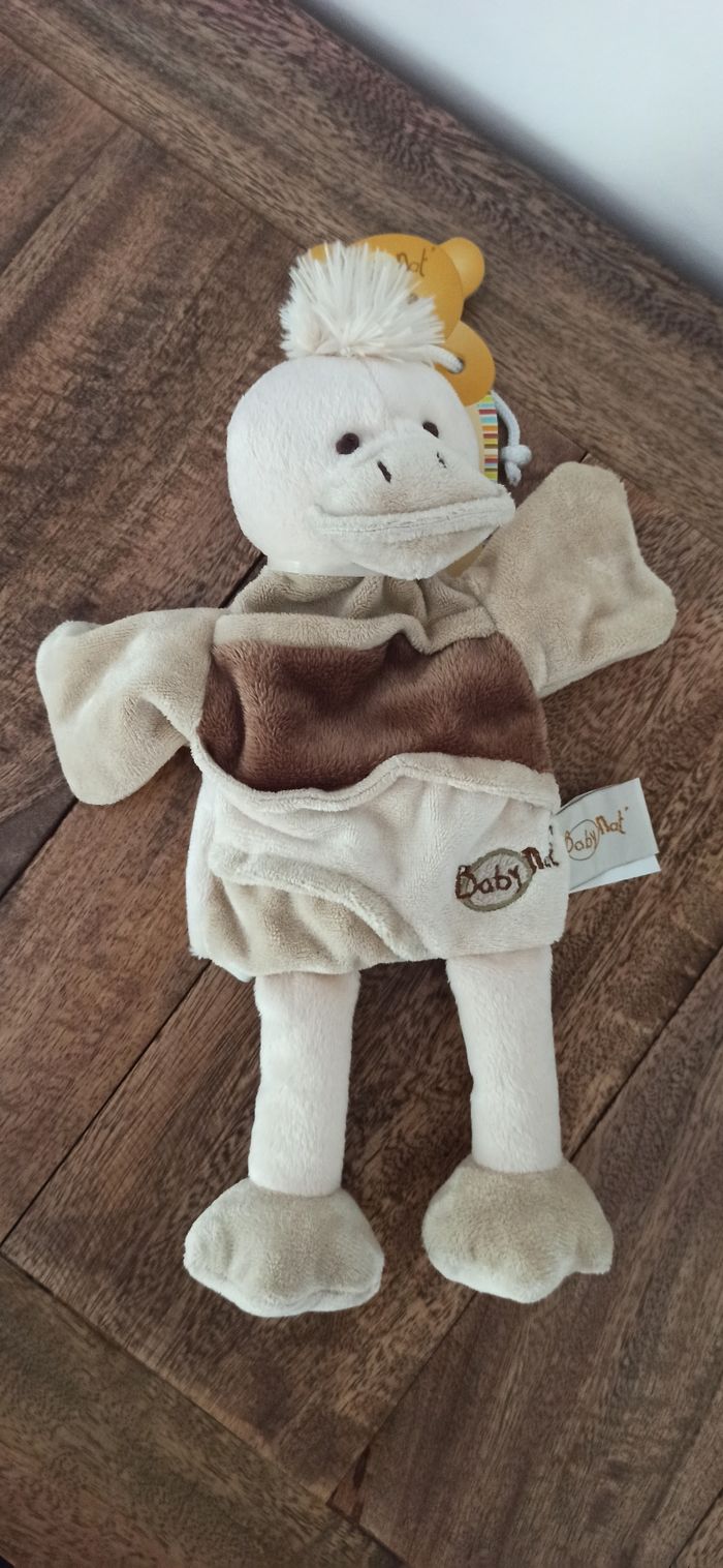 Doudou baby natMarionnette canard vintage