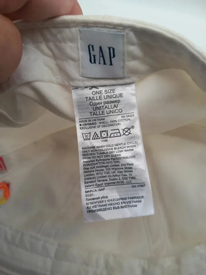 Casquette Vintage Gap Blanc cassé Broderie Arc-en-ciel - photo numéro 7