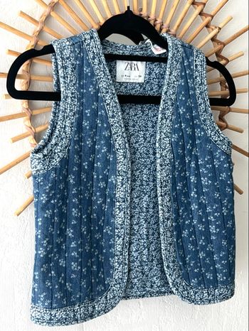 Superbe veste sans manche à effet bi-matière ZARA - 4 ans