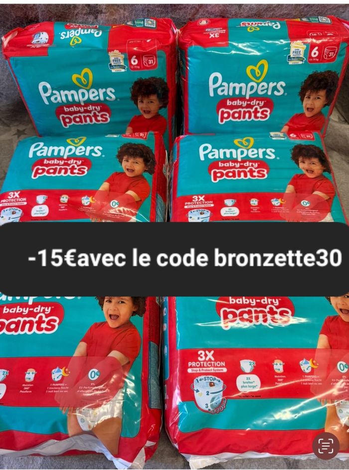 Six pack de couches Pampers taille 6 pants