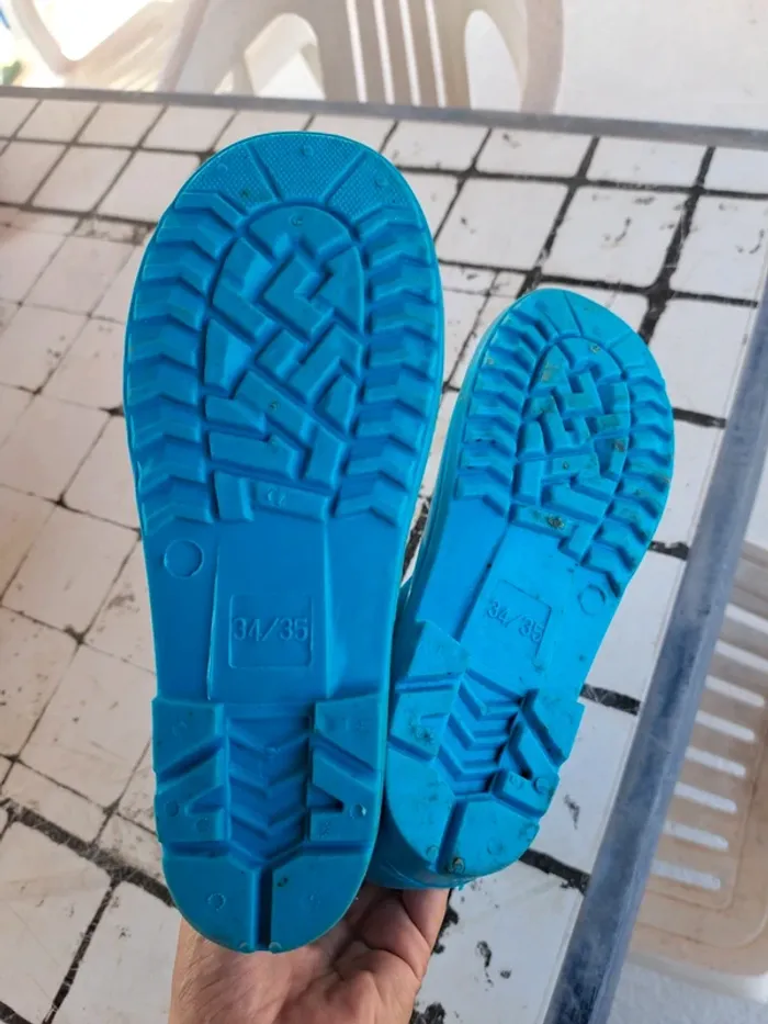 T34/35 bottes en caoutchou turquoise - photo numéro 2