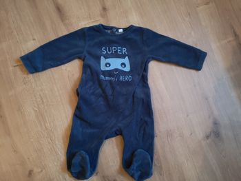 Pyjama en velours bleu 6 mois