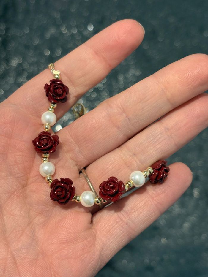 Bracelet fleurs et perles - photo numéro 2