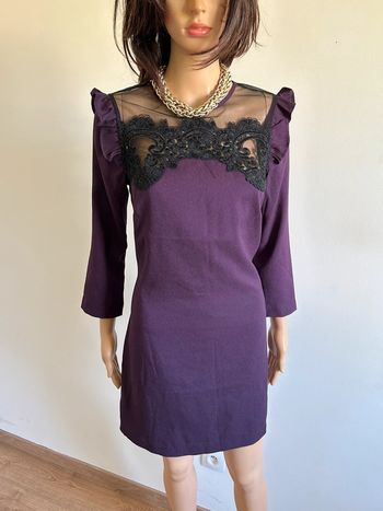 Robe prune neuve avec plumetis noir Morgan taille 40 (valeur 70€)