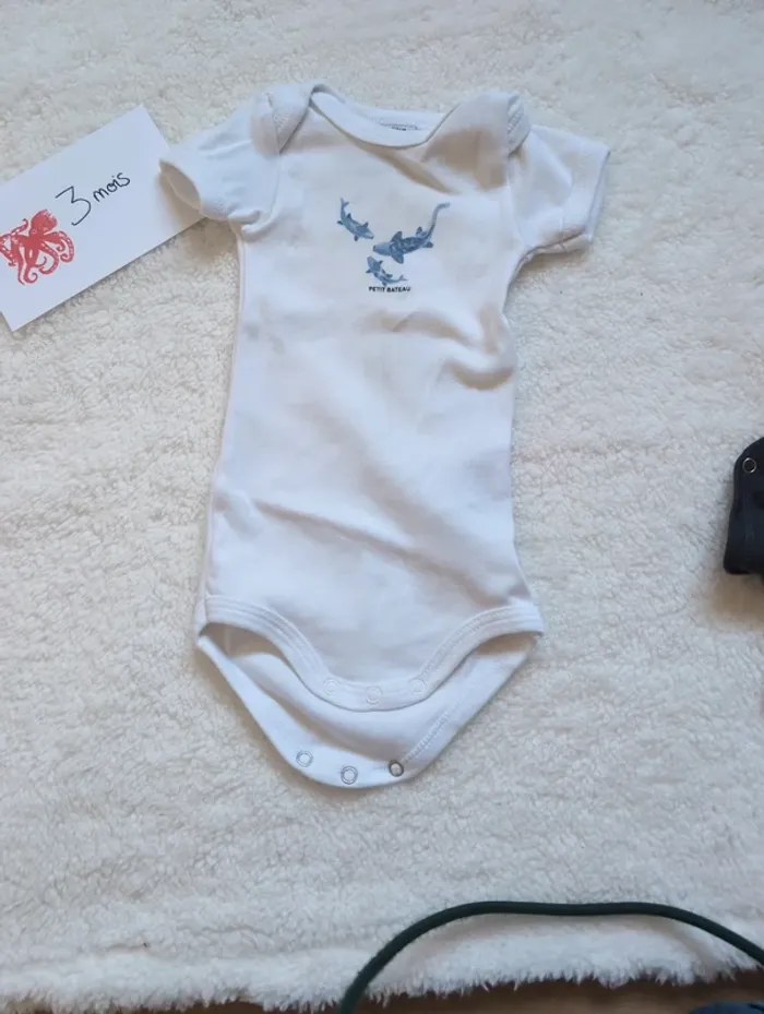 Lot de 3 body petit bateau 3 mois - photo numéro 4