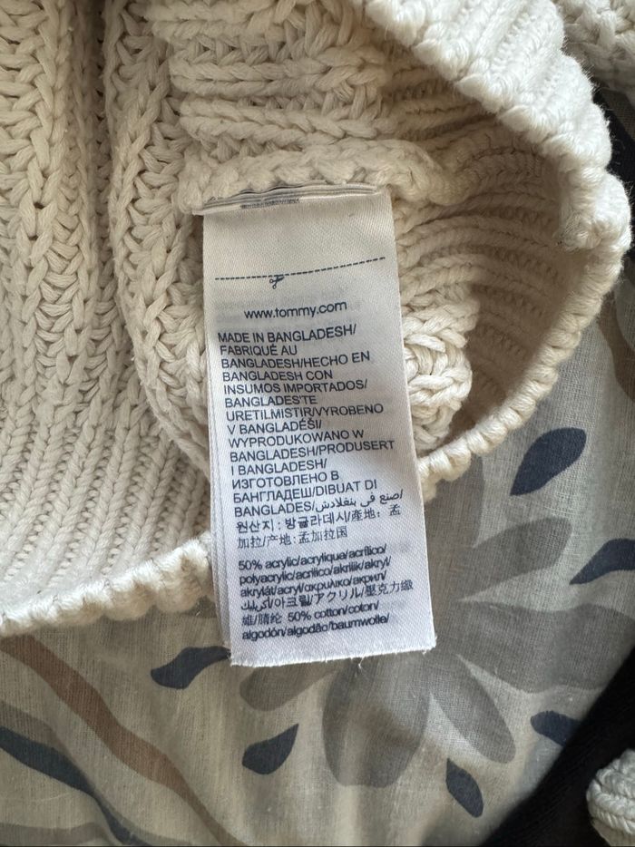 🤍 Pull TOMMY JEANS beige – modèle iconique, coupe oversize XS ✨ - photo numéro 3