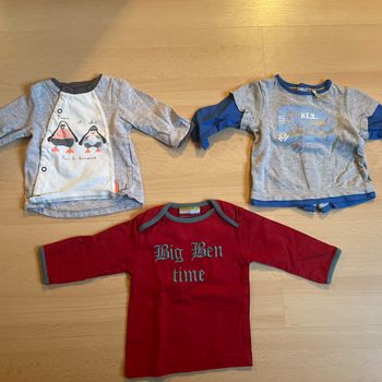 Lot de 3 t shirts manches longues taille 3 mois