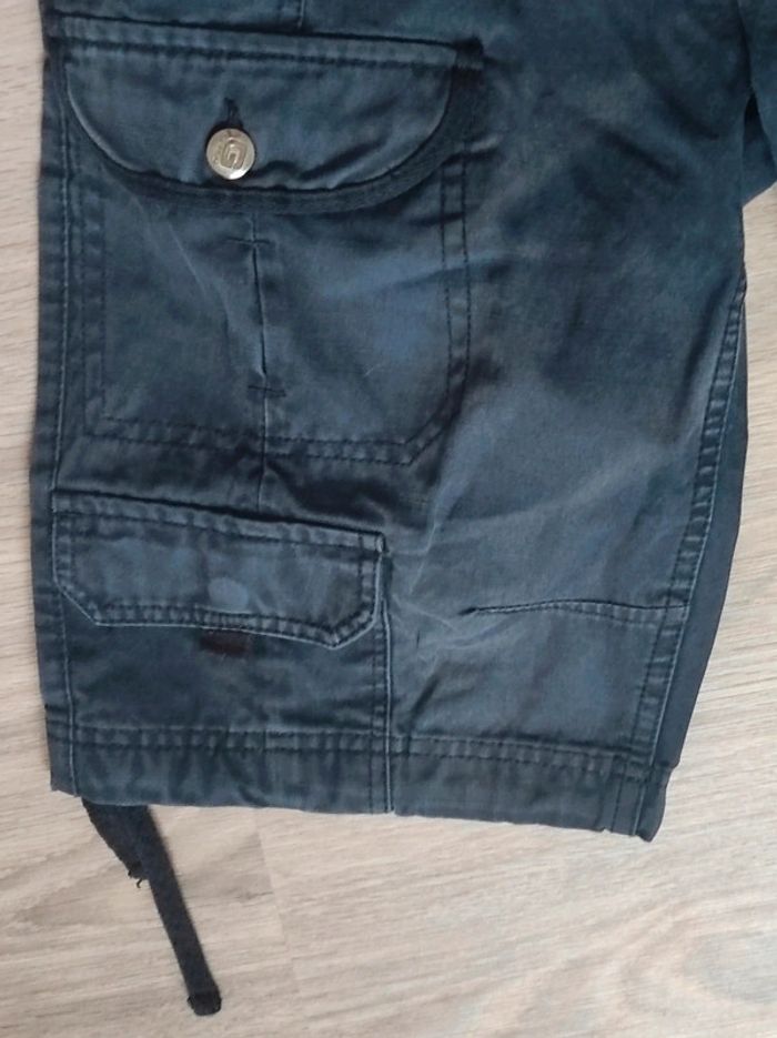 Short noir bleuté effet délavé / Cargo - 36/S à 38/M - photo numéro 7