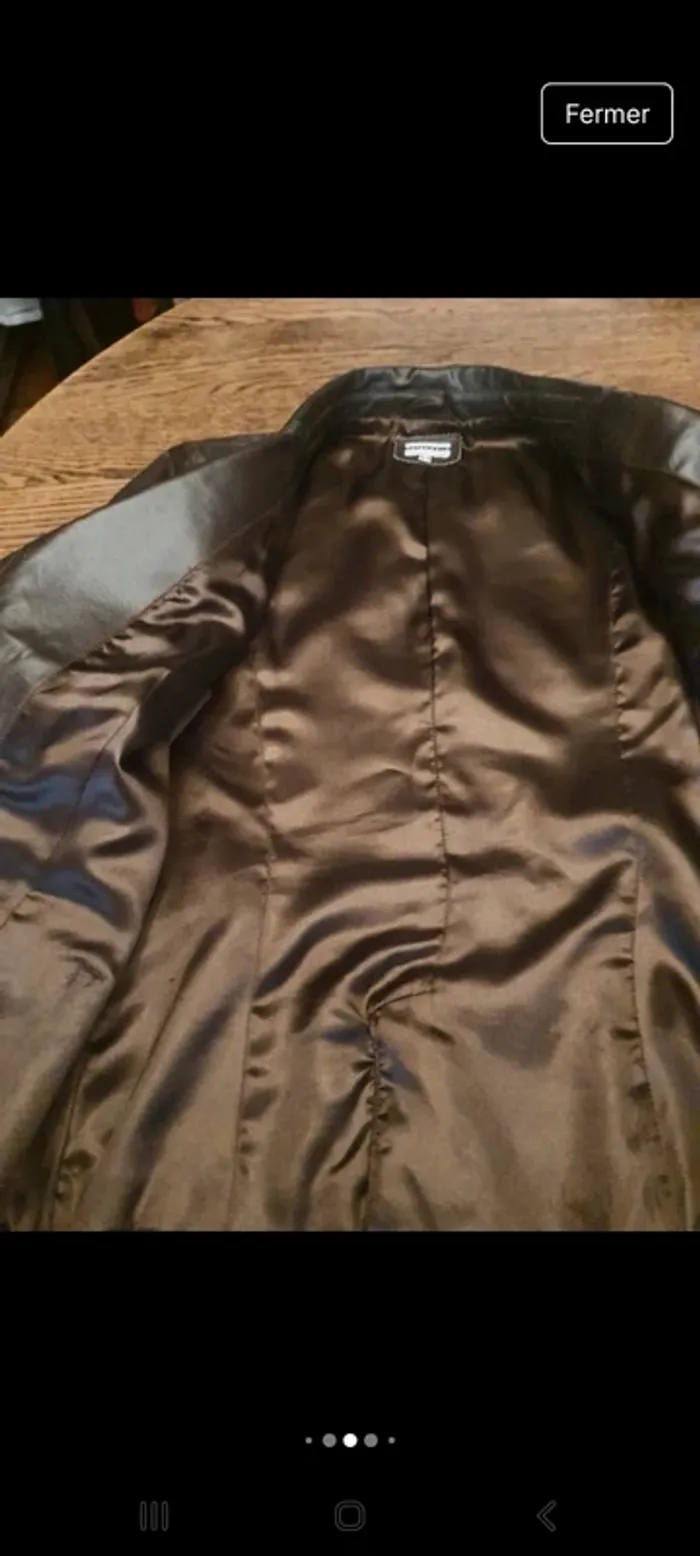 Veste Blazer en cuir Marron Etam fr 44 be 42 - photo numéro 13