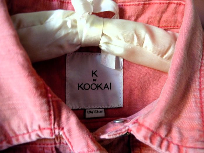 Veste jean Fille Kookaï sans manches 12 ans TBE rose - photo numéro 3