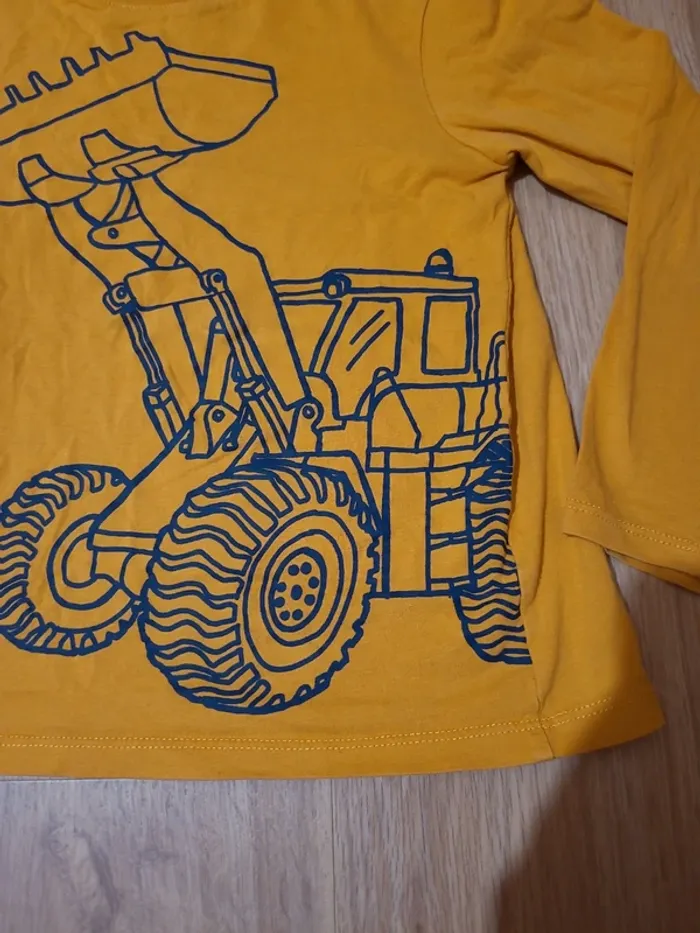 T-shirt manches longues tractopelle chantier - photo numéro 2