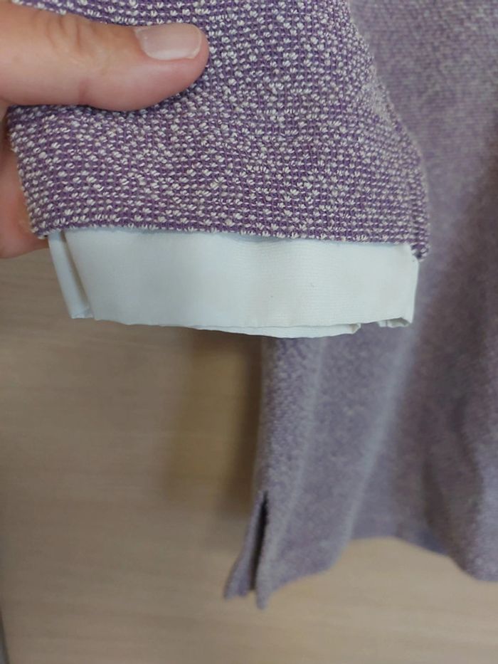 Haut mauve avec col blanc vintage - photo numéro 3