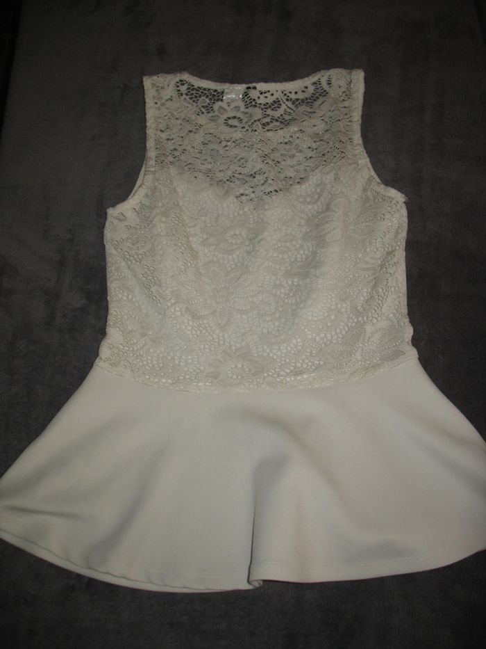 BLOUSE SM ÉCRU DENTELLE "H&M" - TAILLE S - n°02 - photo numéro 2