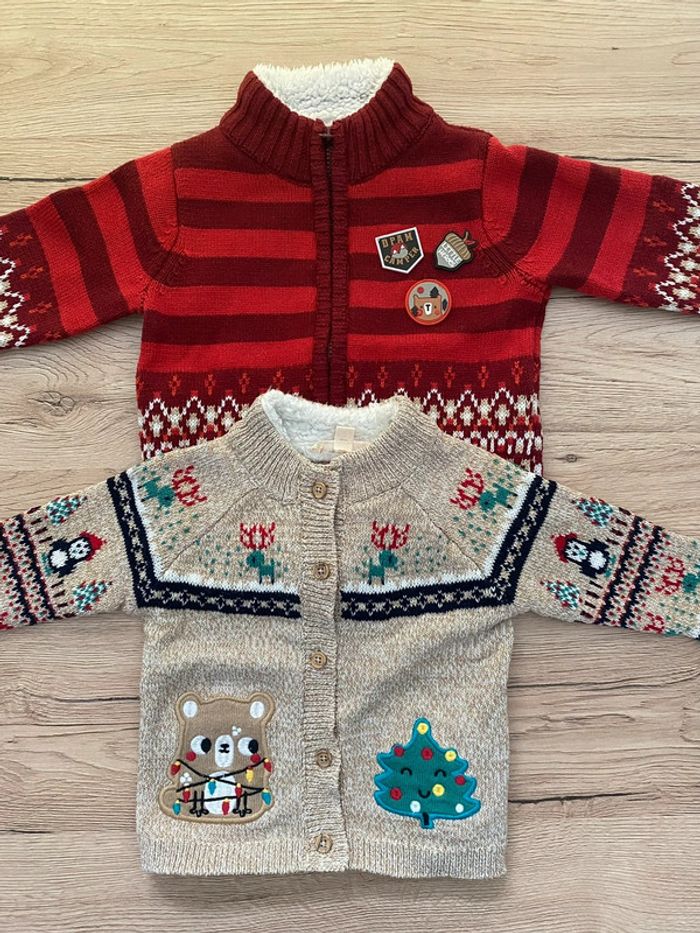 Lot 2 gilets DPAM noël 6 mois