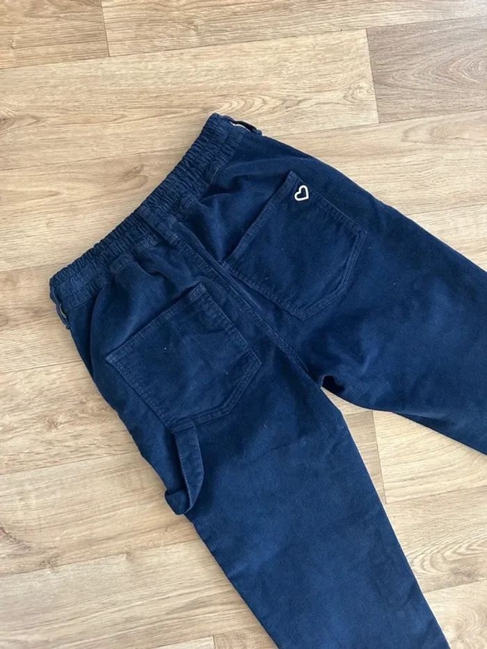 Please pantalon,chino en velours, côtelé bleu femme, taille xs/34/36 - photo numéro 4