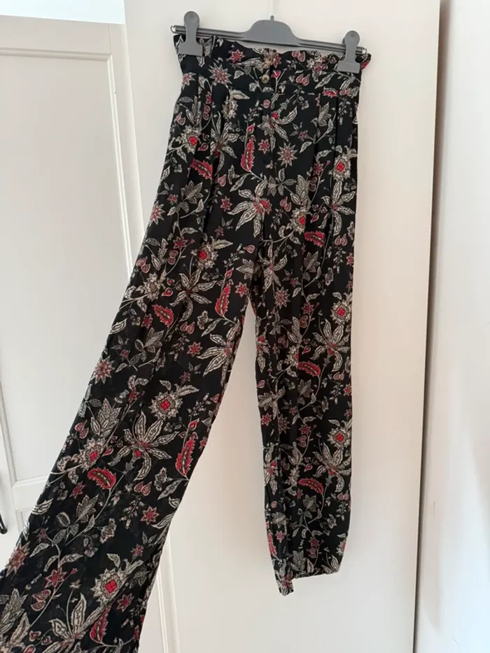 pantalon fluide fleuri neuf Promod 38 M - photo numéro 3