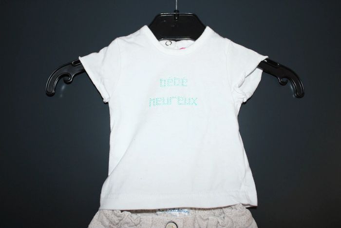 Ensemble short + t-shirt manches courtes taille 1 mois 54 cm - photo numéro 5