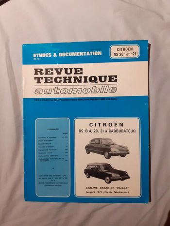 Revue technique automobile  Citroën "DS20" et "21"