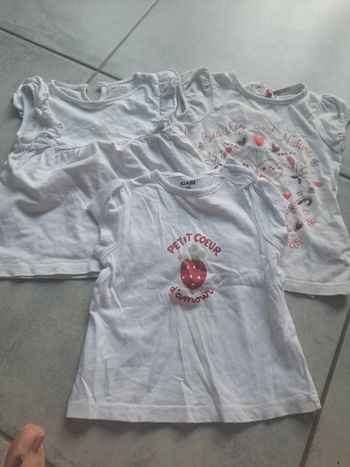 Lot 3 t shirts manche courte 6 mois