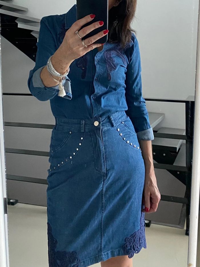 Jupe et chemise assortie jean Charlott’ - photo numéro 2