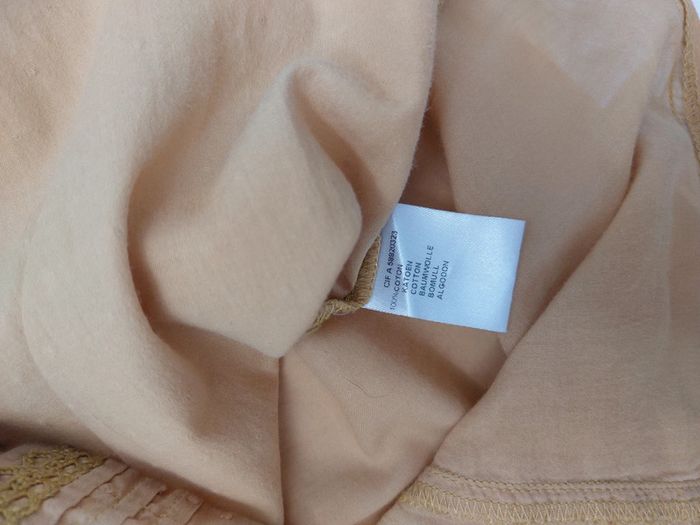 Blouse brodée en coton jaune moutarde 44 - photo numéro 6