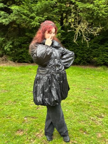 Long manteau bouffant extravagant / manteau d'hiver pour femme