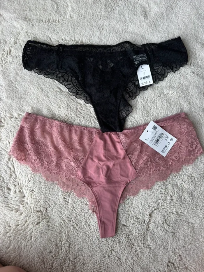 🩲Lot 2 shorty en dentelle - taille L - undiz - C&A - neuf avec étiquette