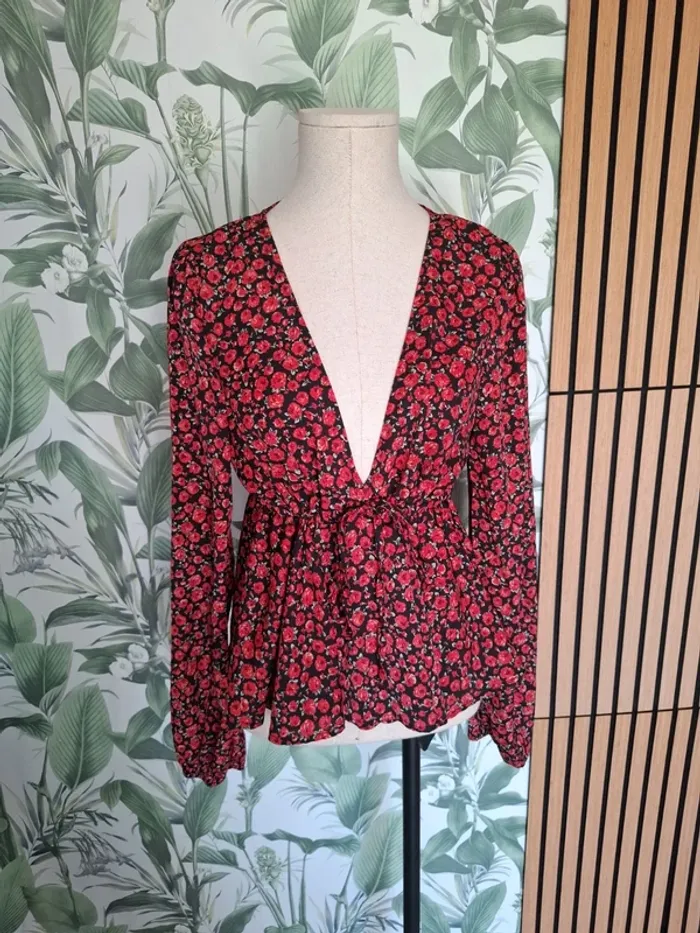 Blouse été  motif rose 🌹