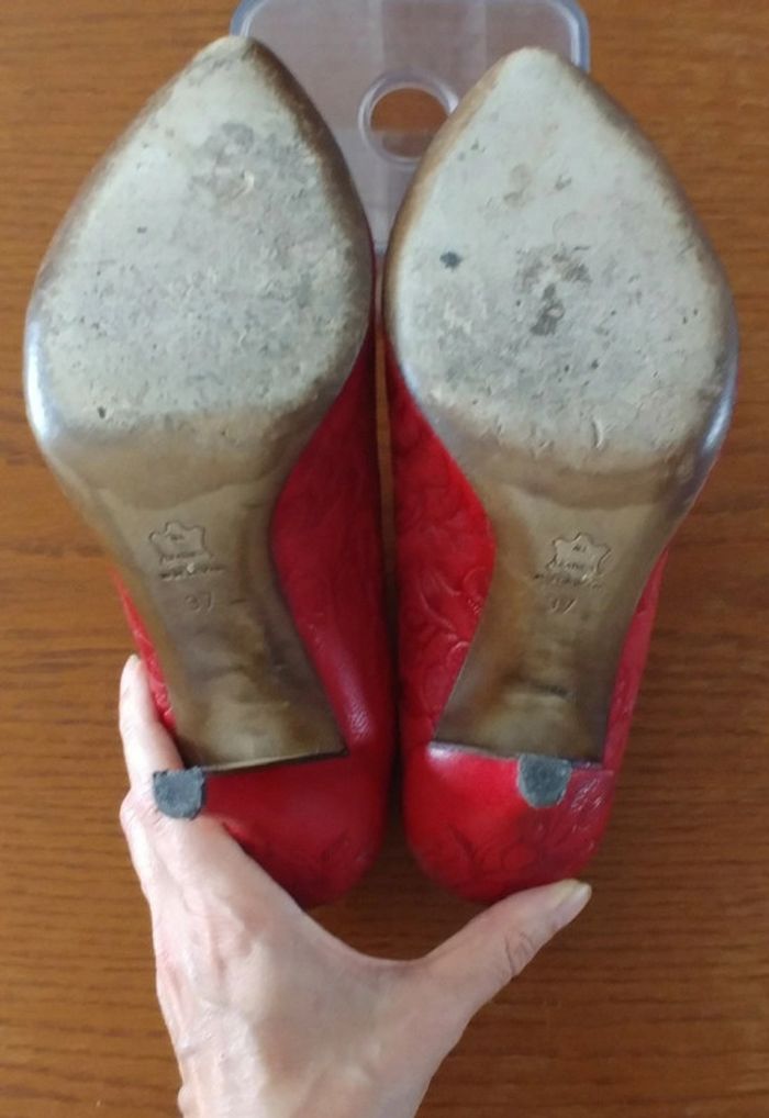 Magnifiques bottines Diesel en cuir rouge - photo numéro 7