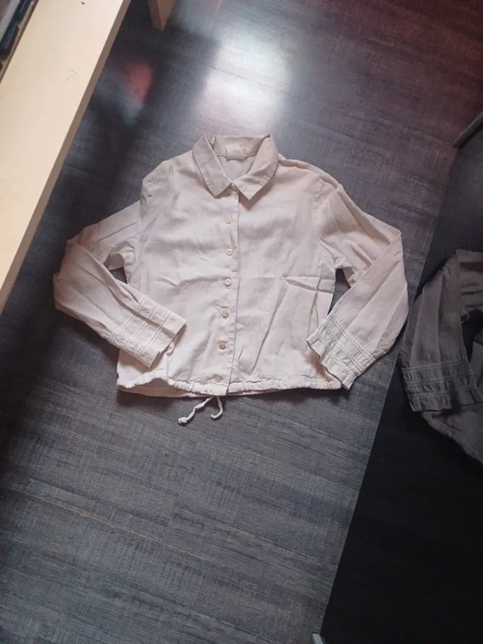 Veste legere boutonnée Broderie manches - photo numéro 6