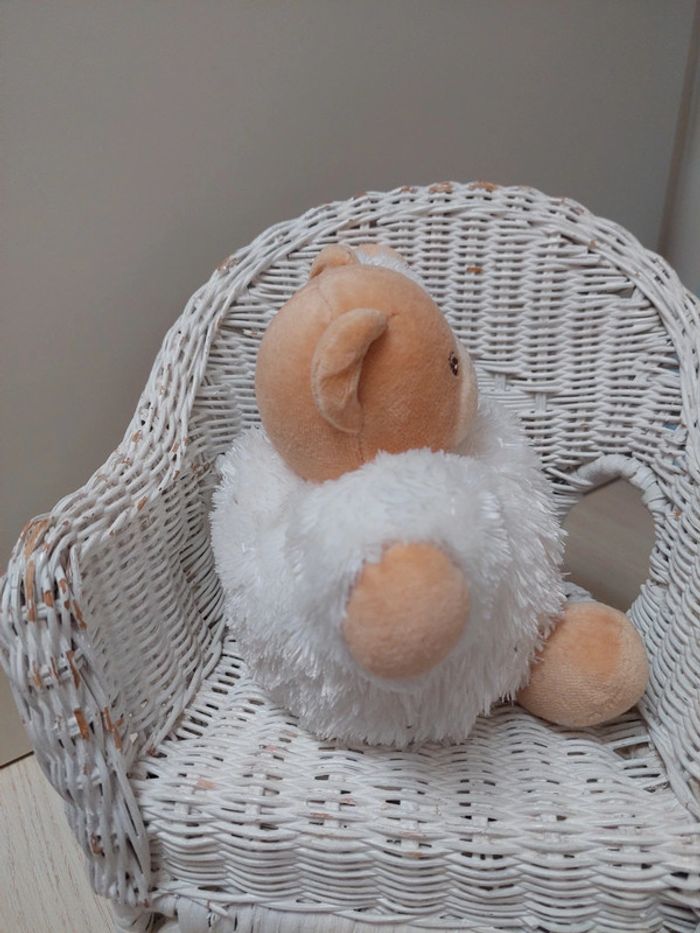 Kaloo - doudou ourson boule fourrure blanc - photo numéro 2