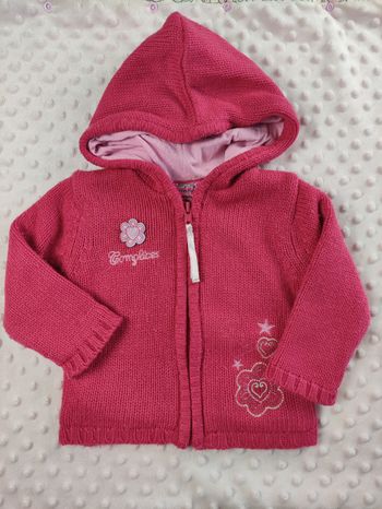 Gilet chaud à capuche rose zippé 