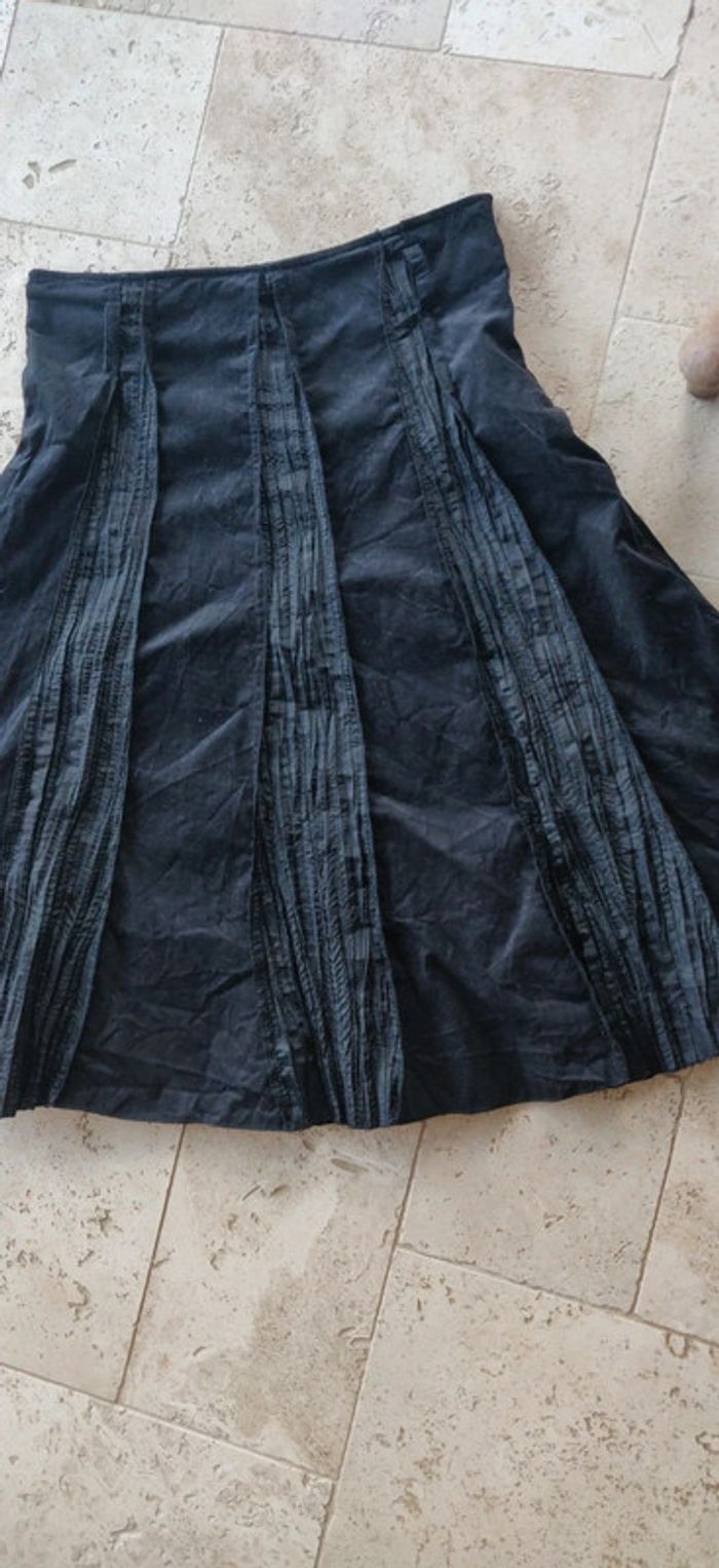Jupe longue vintage y2k bi matière velours et nylon