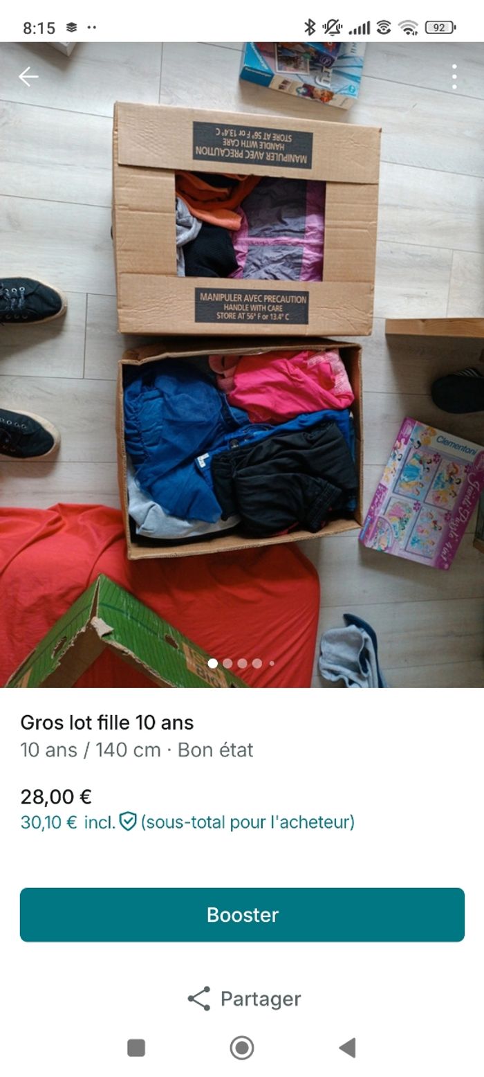 Gros lot de vêtements fille  10 ans