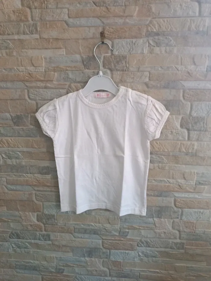 T-shirt blanc Mes p'tits basics 18M - photo numéro 1