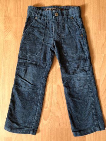 Beau pantalon en velours bleu foncé Creeks T. 3 ans garçon TBE