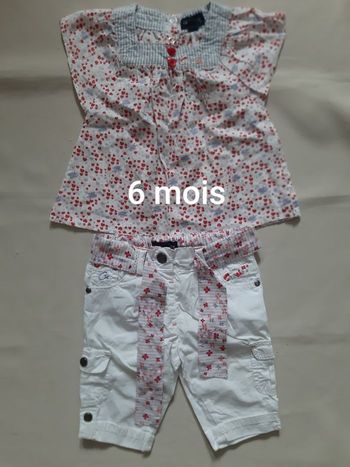 ensemble d'été fille (haut sans manches + pantacourt) - Creeks - 6 mois