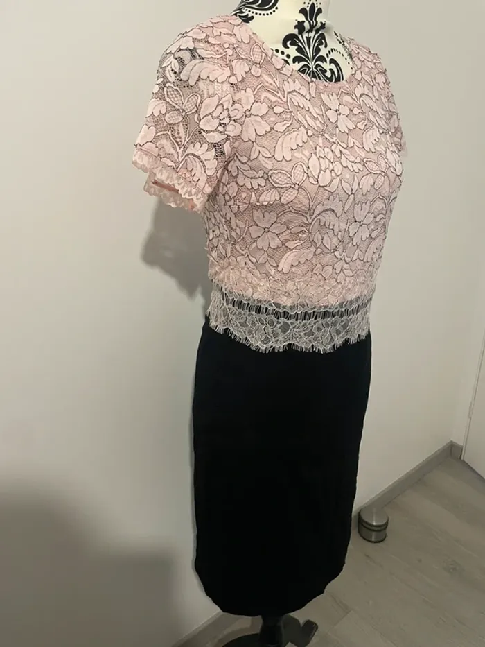 Robe de soirée Bon Prix - Rose et noire - Taille 38 - photo numéro 5