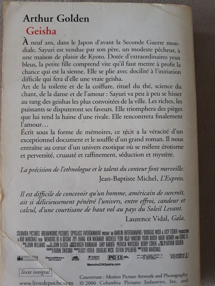 Faby27800 Livre : Geisha de Arthur Golden - Editeur : Le Livre de poche - photo numéro 2