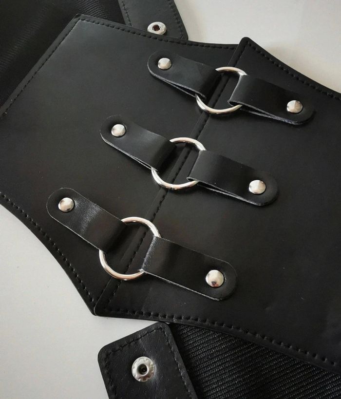A36 ceinture gaine corset vintage rétro ajustable noire - photo numéro 2