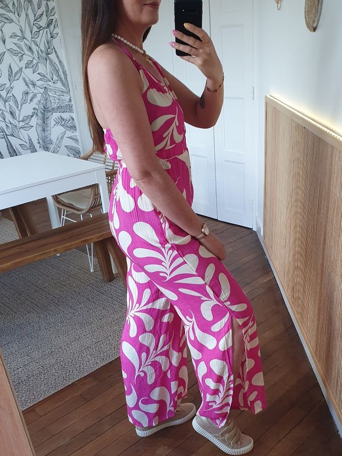 Combinaison pantalon fluide Monastir fushia Taille L - photo numéro 3